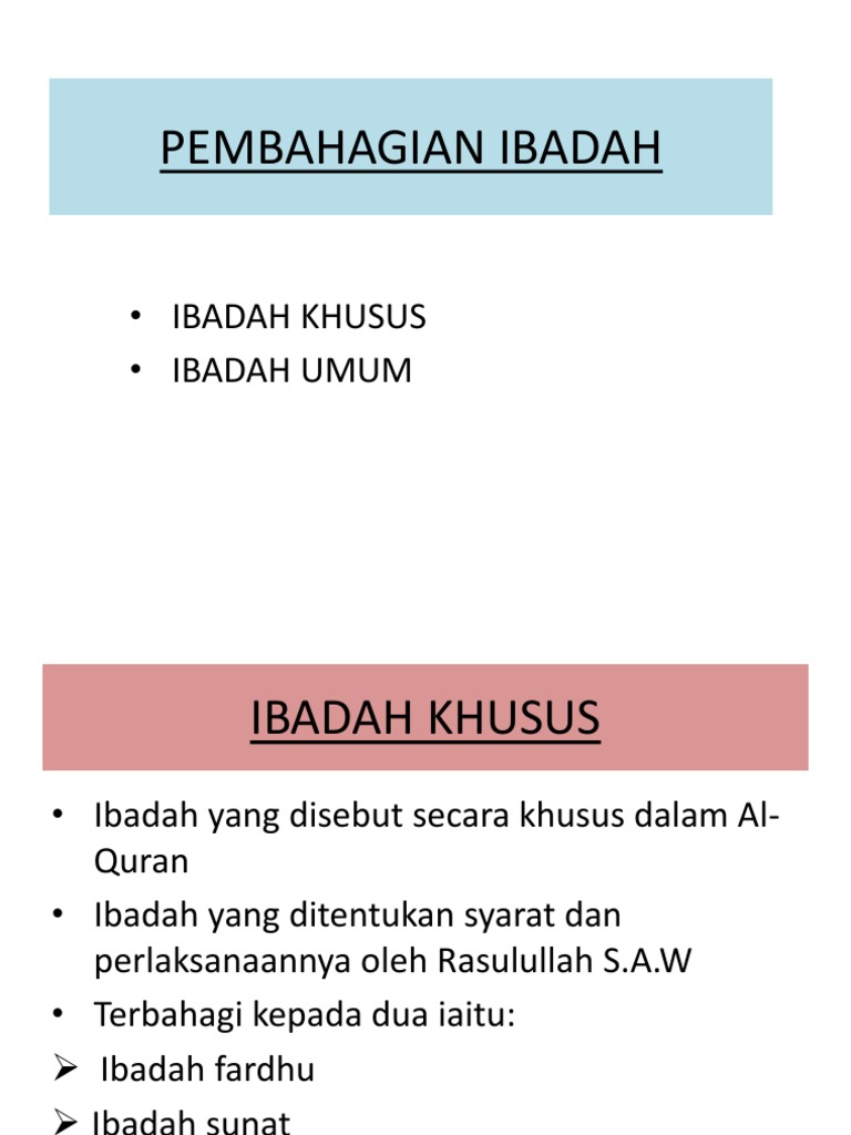 Pembahagian Ibadah Ctu