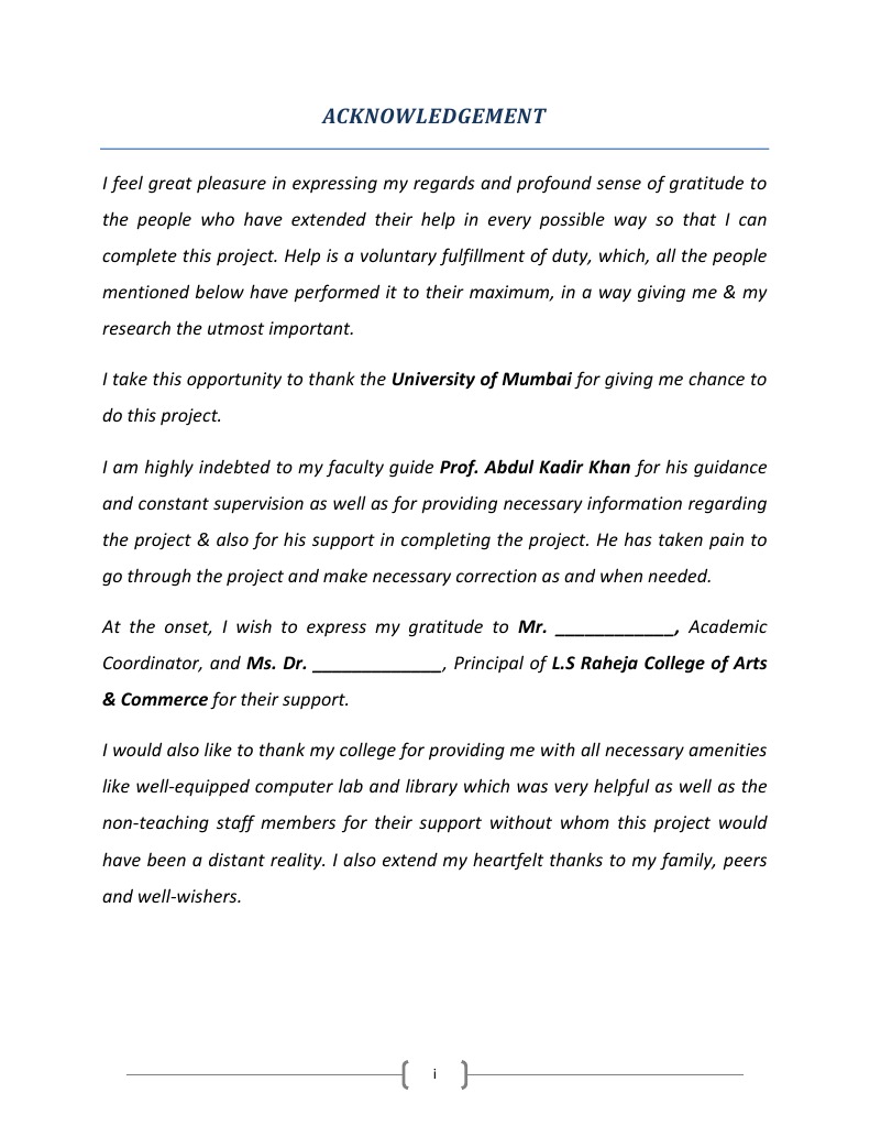 Acknowledgement | PDF