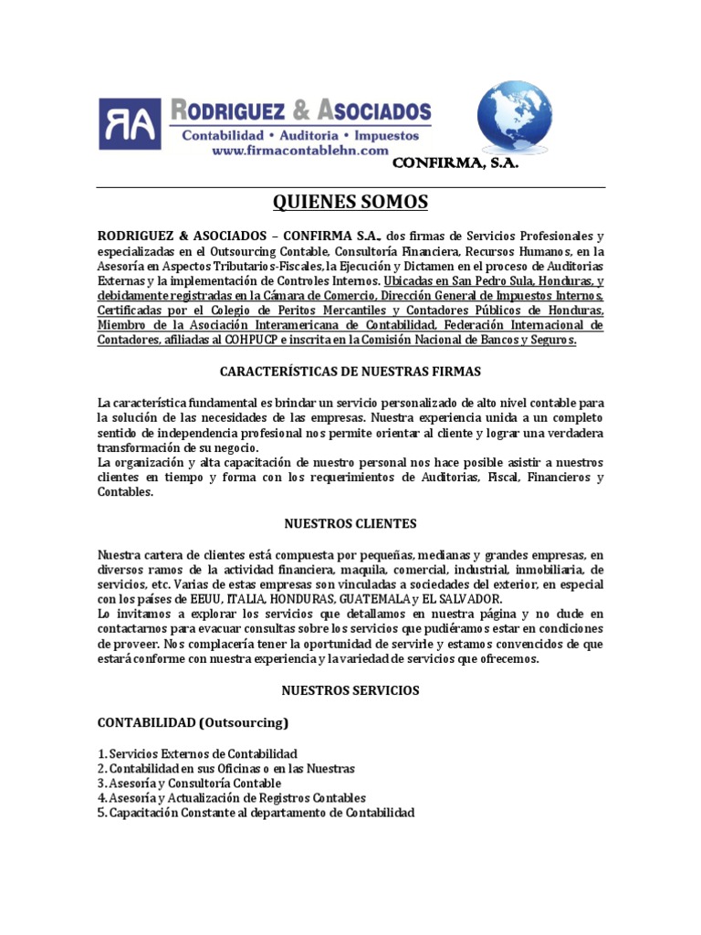 Carta de Presentación Contable