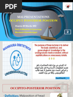 Mechanism of Labor in OP Position | PDF | Pelvis | Childbirth