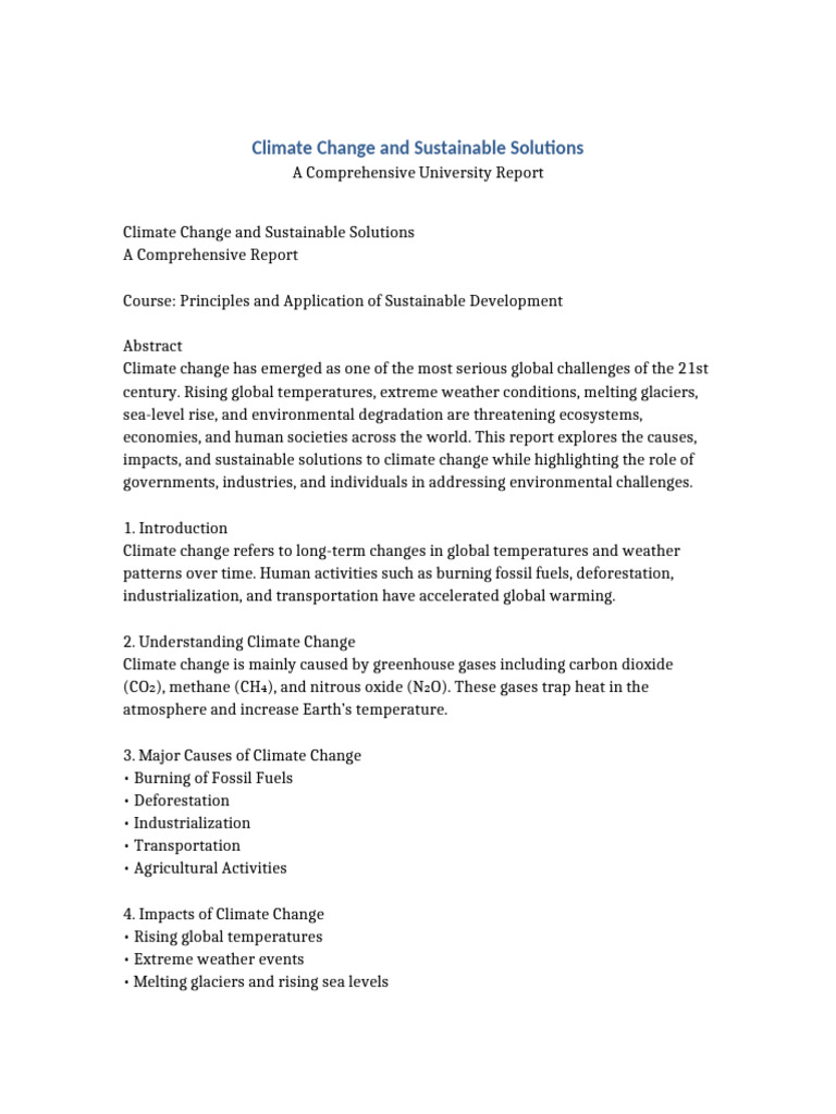 Climate Change Report | PDF | Climate Change | Sustainability