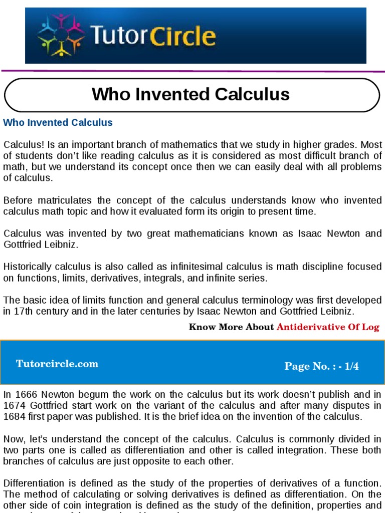 Who Invented Calculus | PDF