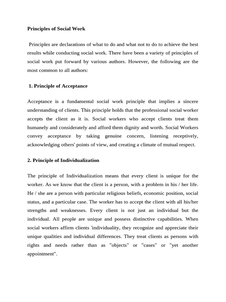 Principles of Social Work | PDF | Communication | Nonverbal Communication