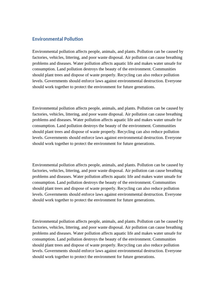 Environmental Pollution | PDF | Waste | Pollution