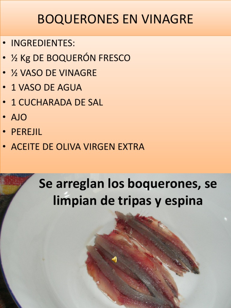 Boquerones en Vinagre | PDF | Cocina, comidas y vino | Hogar ...