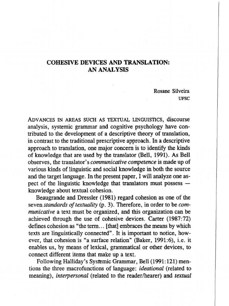 Cohesive Devices & Translation Part Of Speech Word