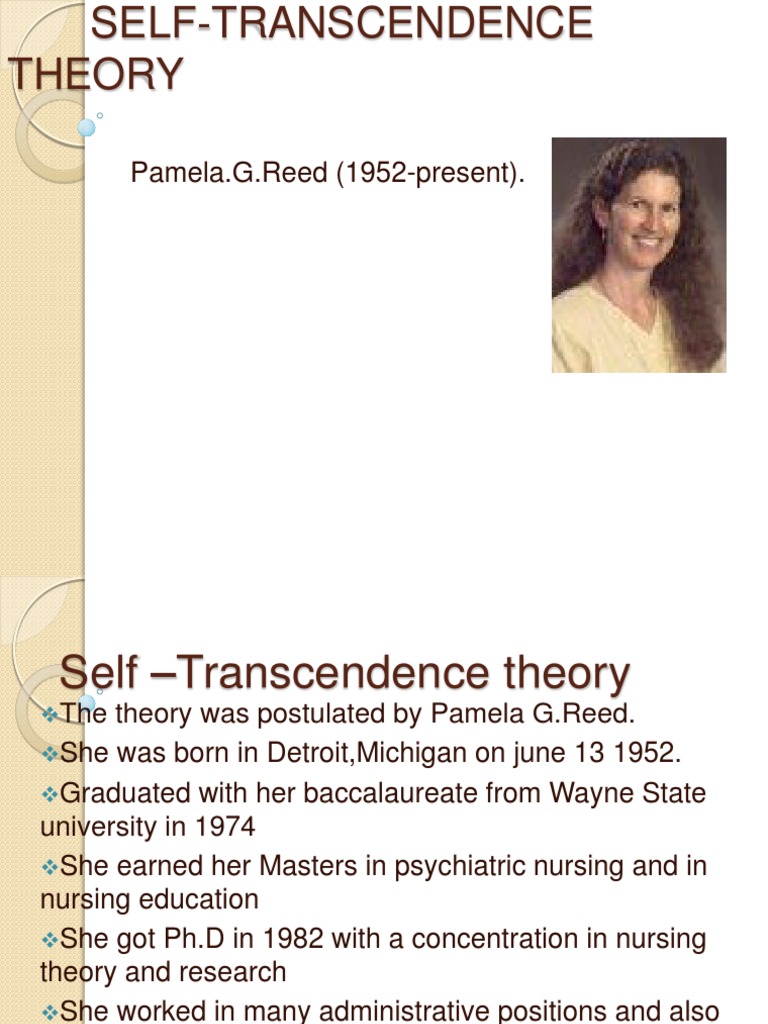 Self - Transcendence Theory in Nursing | PDF | Well Being | Theory