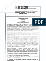 LEY de REFORMA 1438 de ENERO de 2011- Reforma Del Sistema de Seguridad Social