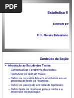 Estatística II - Unidade 3 - Teste de Hipóteses