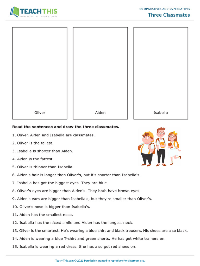 A1 Draw The Three Classmates | PDF