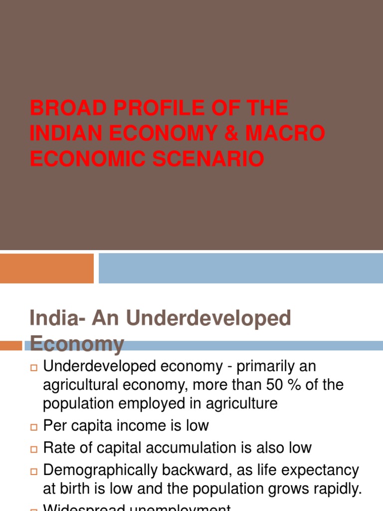 Broad Profile of The Indian Economy & Macro | PDF | Economy Of India ...