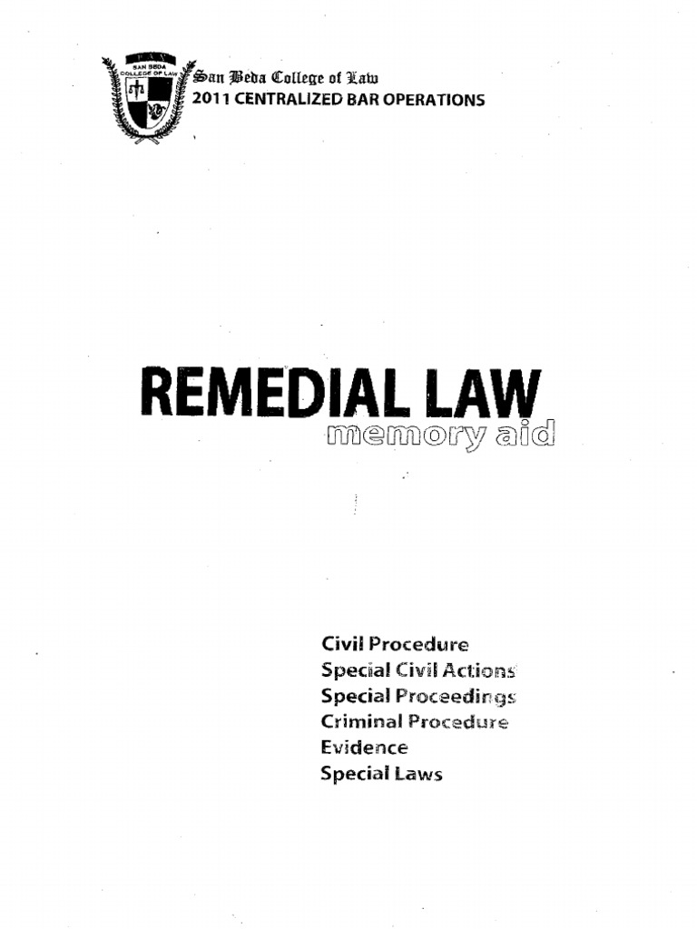 Remedial Law Memory Aid | PDF