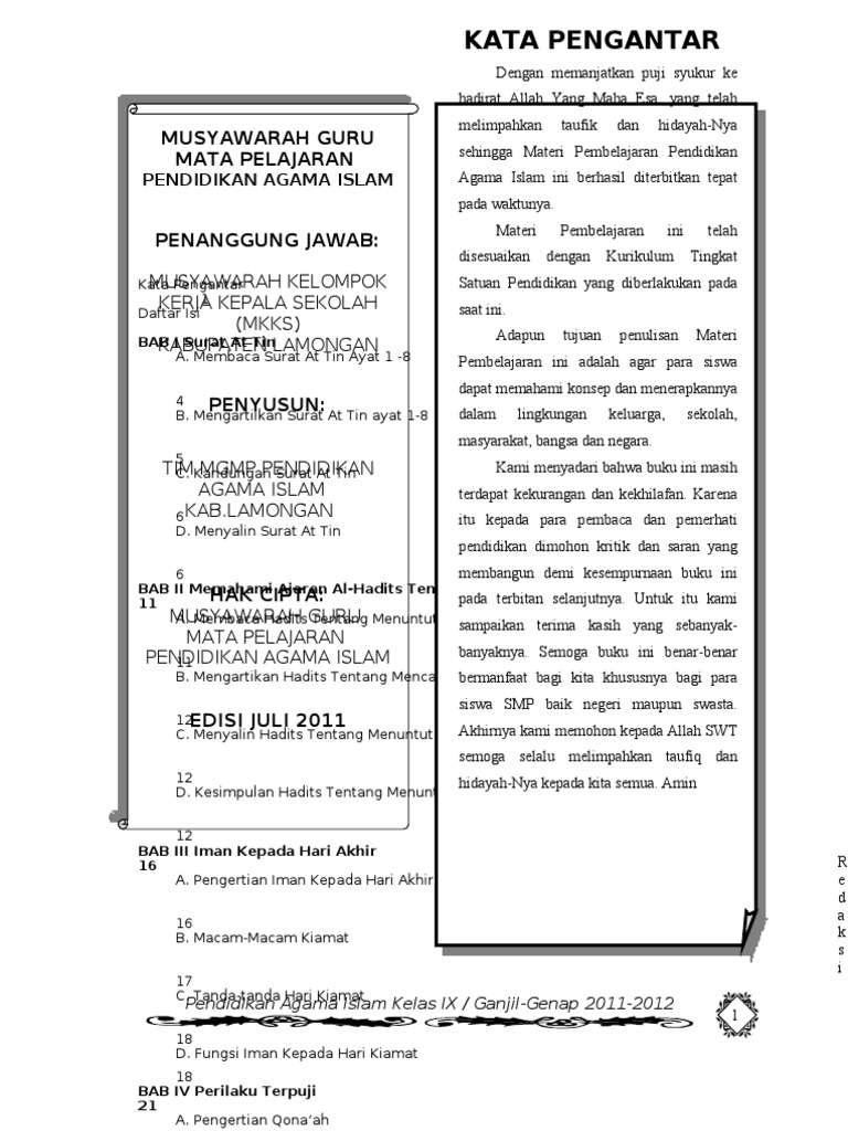 Lks Pai Kls 9 Ganjil Genap