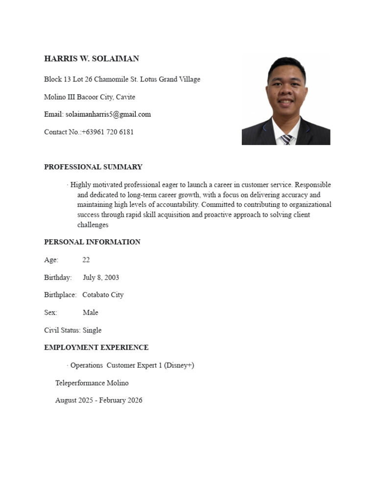 Harris Solaiman Resume | PDF