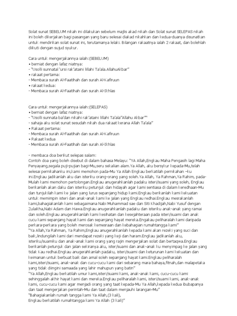 Solat Sunat Nikah Pdf