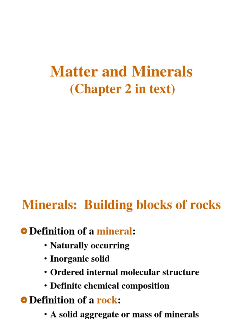 Chapter II Matter and Minerals | PDF | Minerals | Chemical Bond