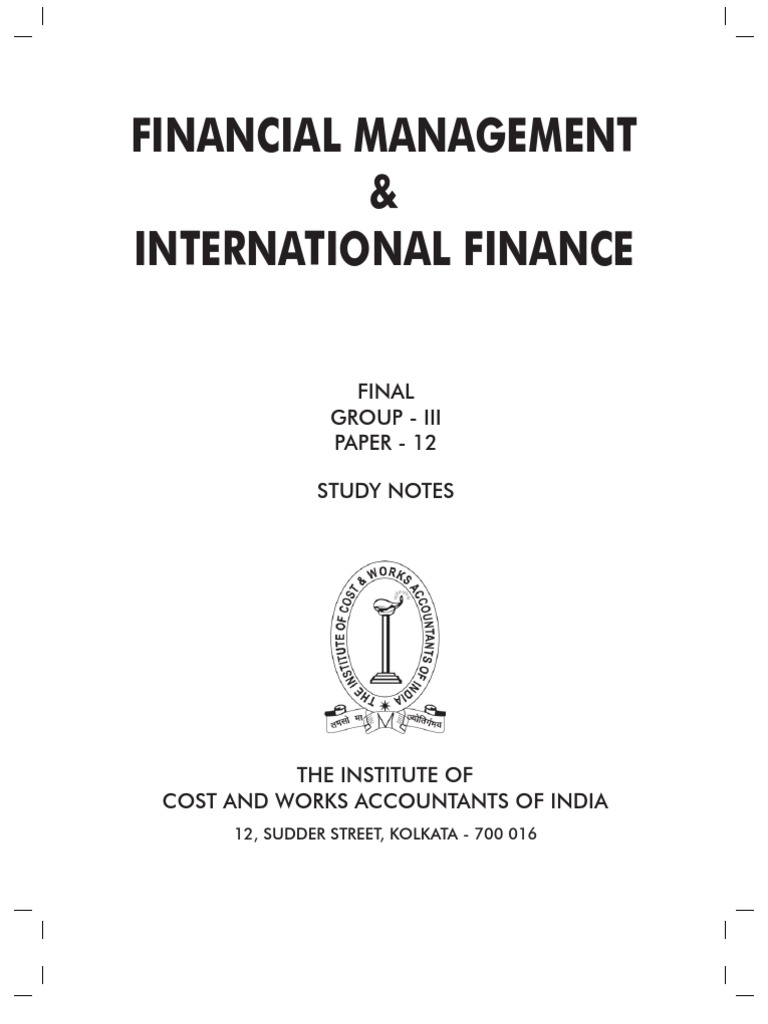 Financial Management & Int Finance Study Text P-12 | PDF