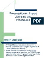  Import Licensing Procedures