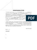 Possession Letter of Flat