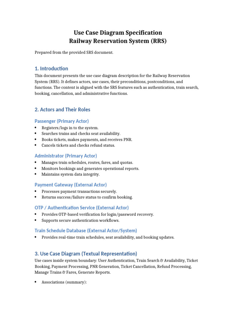 RRS Use Case Diagram Specification | PDF | Use Case | Databases