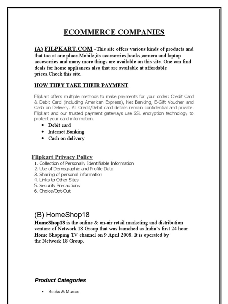 E Commerce Project Privacy Privacy Policy