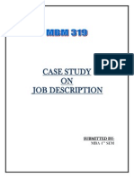 Case Study ON Job Description: Submitted By-Mba 4 SEM