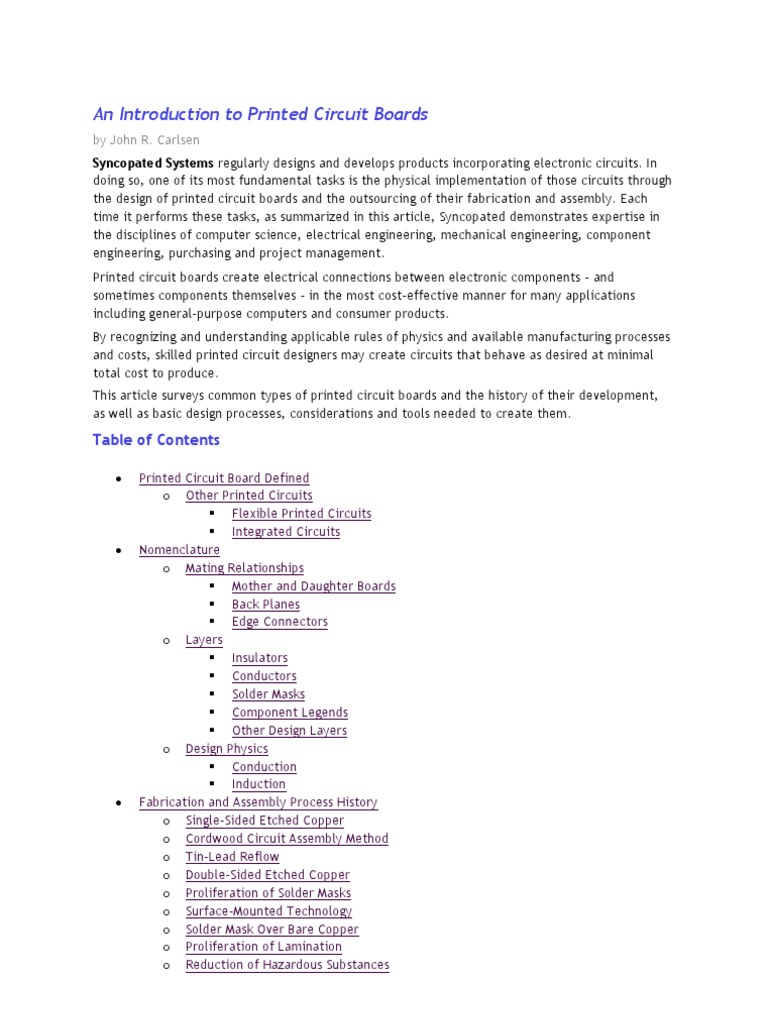 An Introduction To Printed Circuit Boards | PDF | Printed Circuit Board