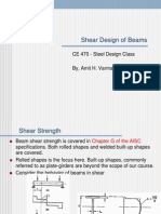 Shear Design of Beams: CE 470 - Steel Design Class