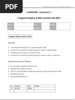 7-Segment Display & ADC Controls With 8051: LABORATORY - Experiment 5