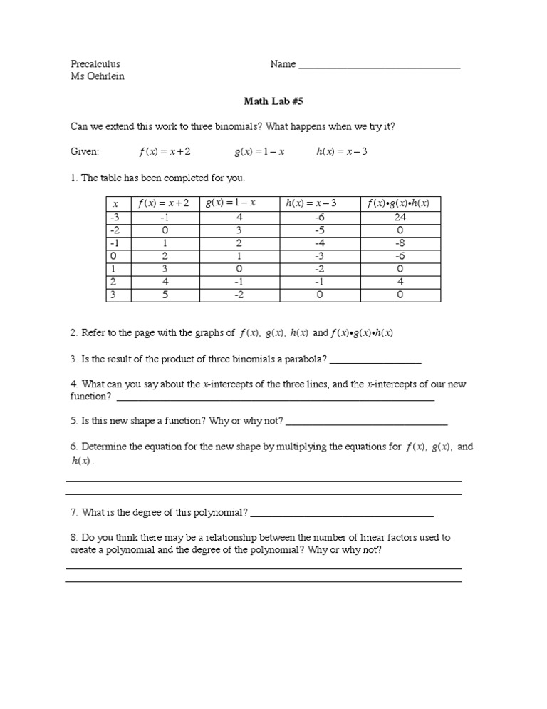 Math Lab 5 | PDF