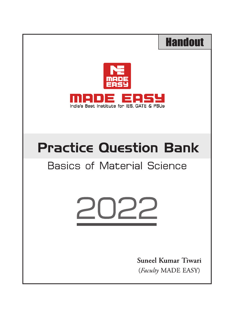 Basics of Material Science (Handout) 2022 | PDF