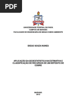 Aplicação da geoestatistica na estimativa e na classificação de recursos - Diego Nunes