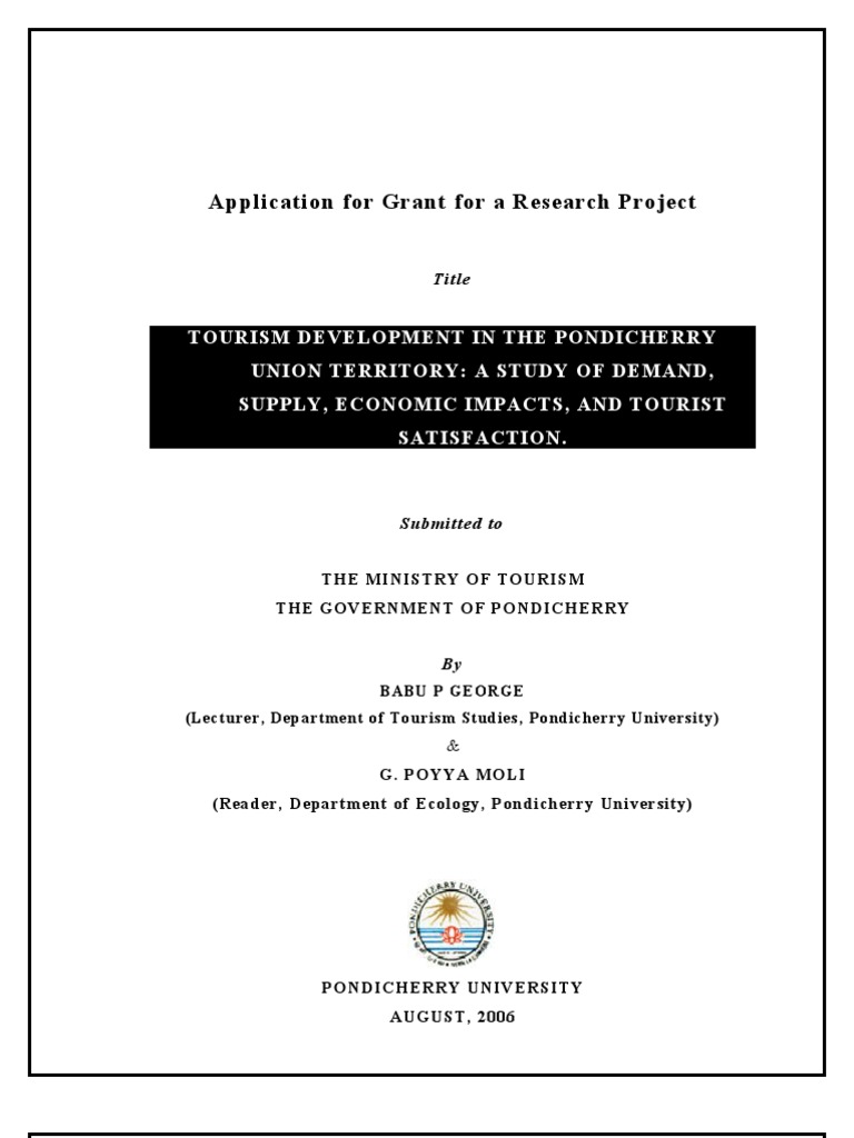 Tourism Development in Pondicherry Study | PDF | Intelligence Analysis ...