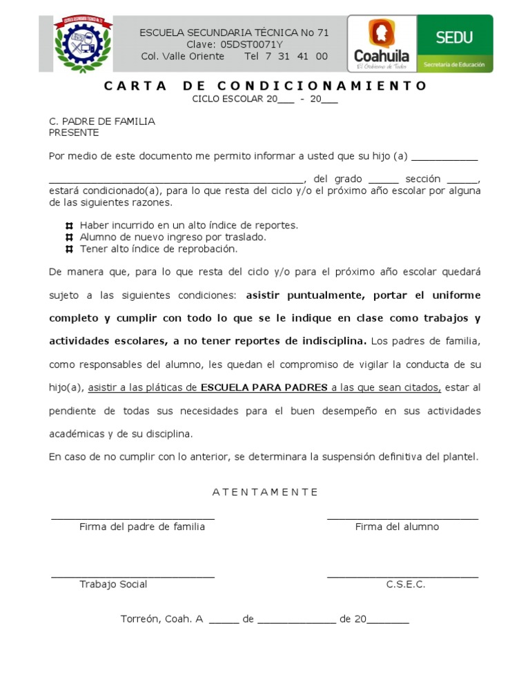 CONDICIONAMIENTO Para Ciclo Escolar