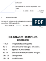 Cálculo del número de saponificación y HLB