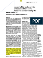 2010 - Type 2 Diabetes Mellitus Patients With Poor Glycaemic Control Have Lower Quality of Life Scores As Measured by The SF-36