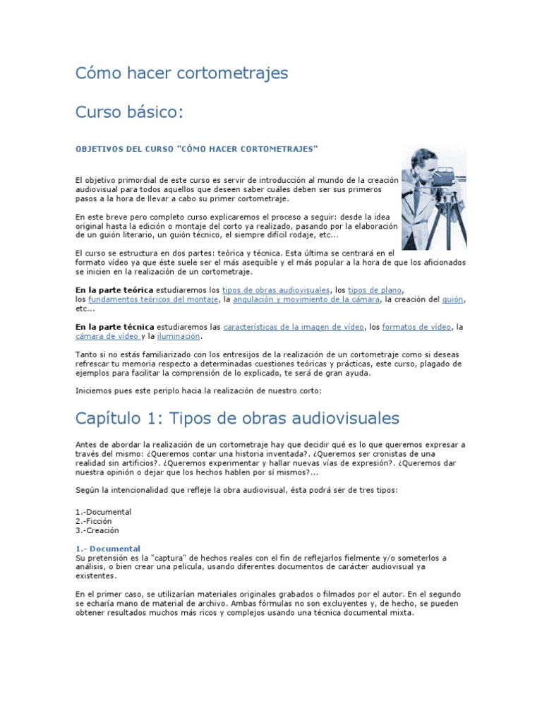 Como Hacer Un Guion Para Un Cortometraje Fácil de Hacer