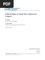 Informe Informe Congressional Research Service on Puerto Rico's Status  June 19, 2009