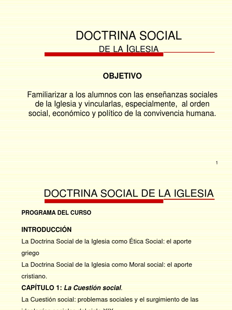 Curso sobre Doctrina Social de la Iglesia | PDF | Doctrina social ...
