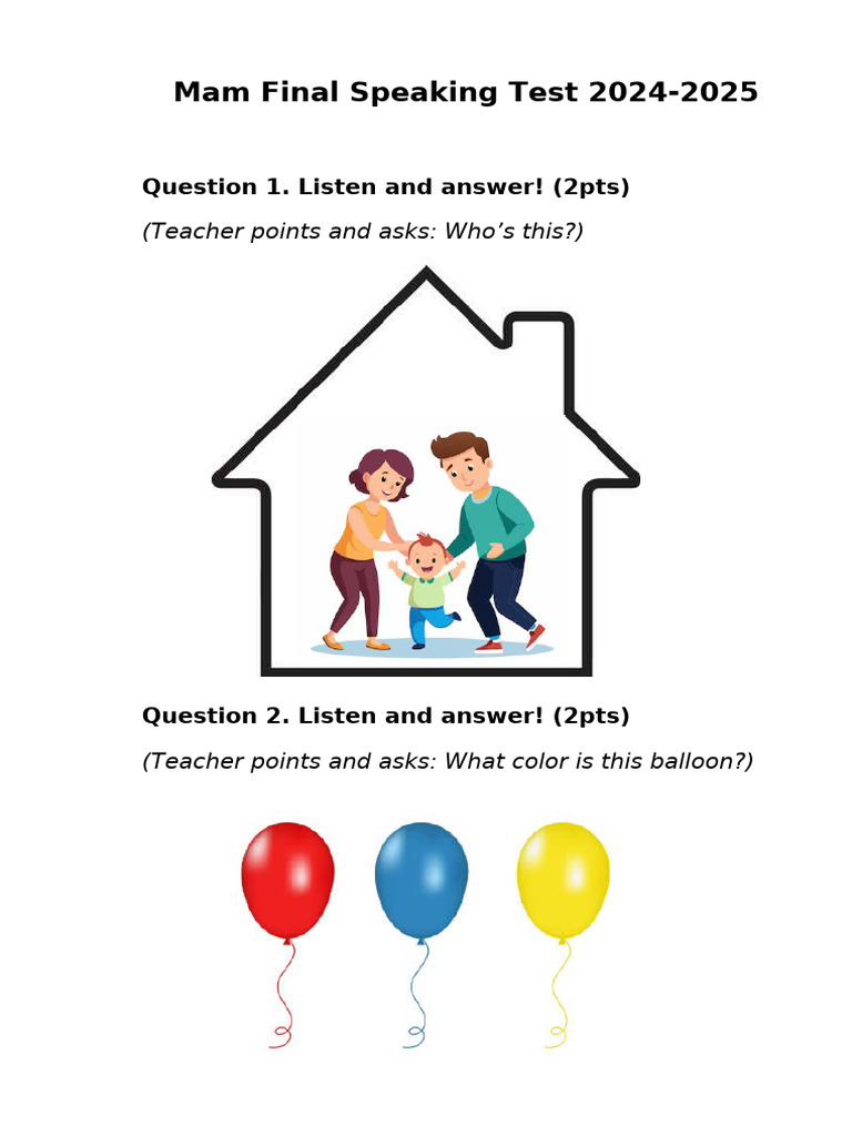 Mam Final Speaking Test | PDF