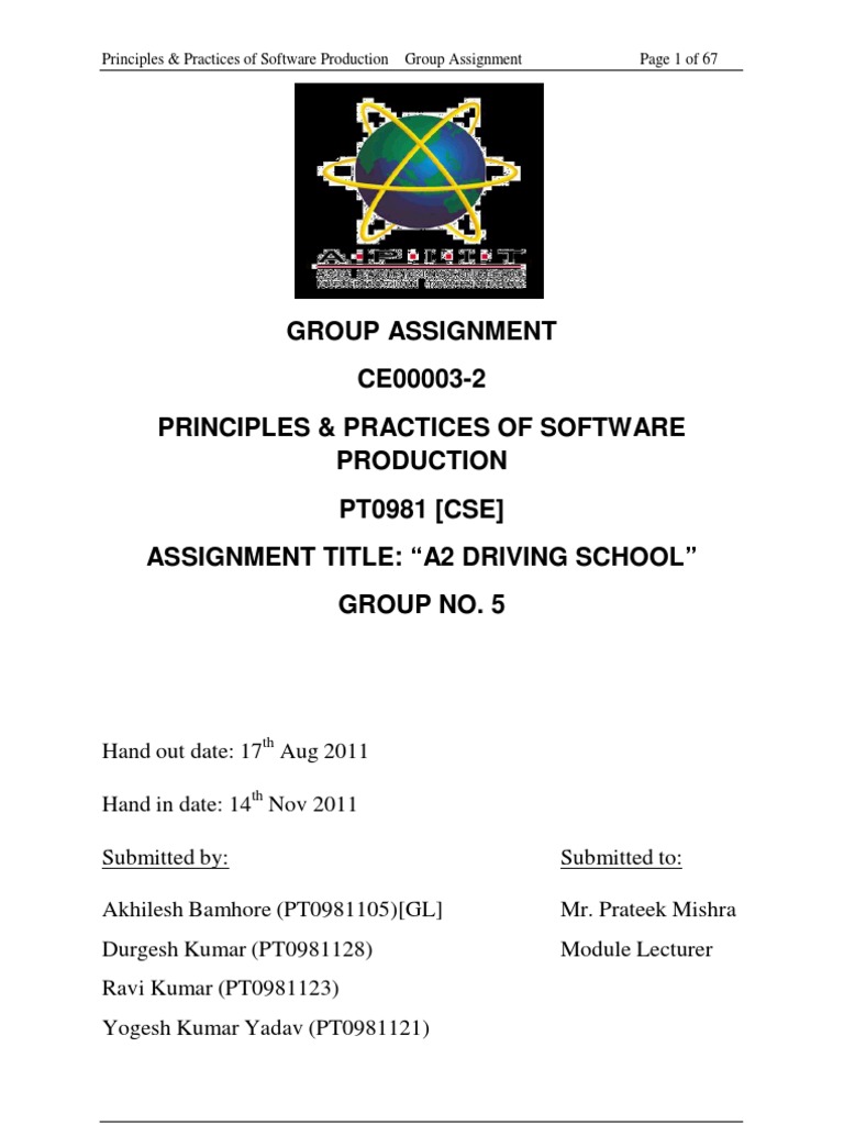 Group Assignment CE00003-2 Principles & Practices of Software ...