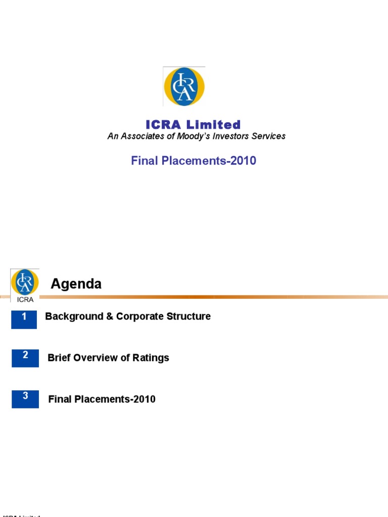 Icra PPT Moody's Investors Service Credit Rating Agency