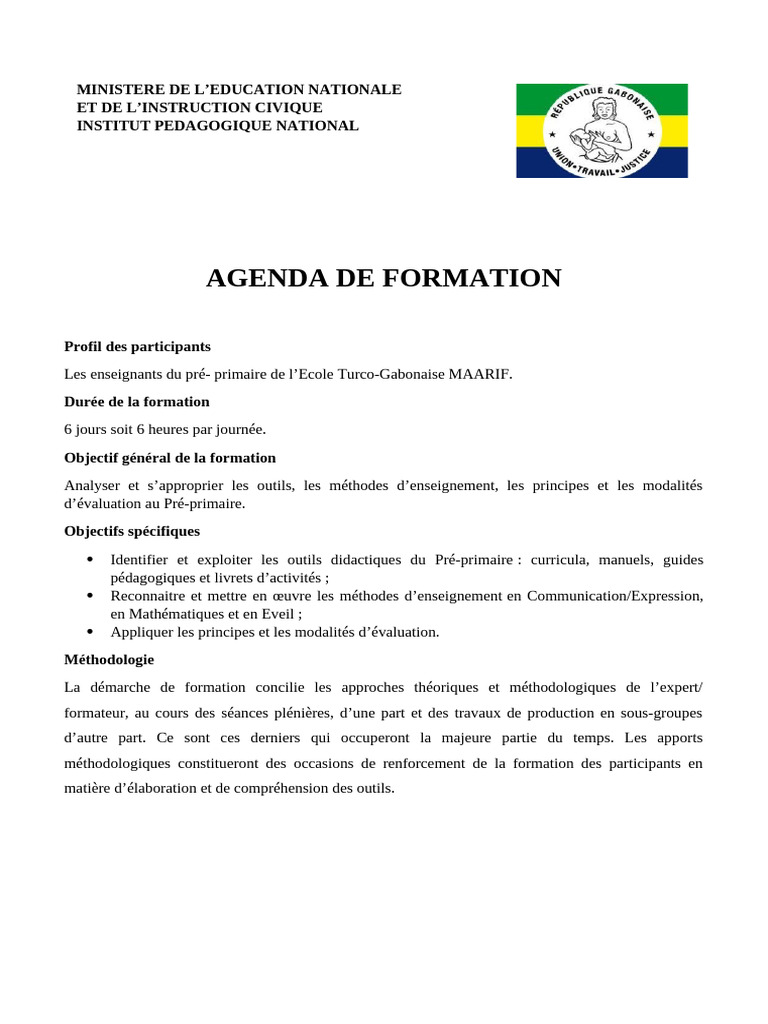 AGENDA DE FORMATION MAARIF | PDF | Pédagogie