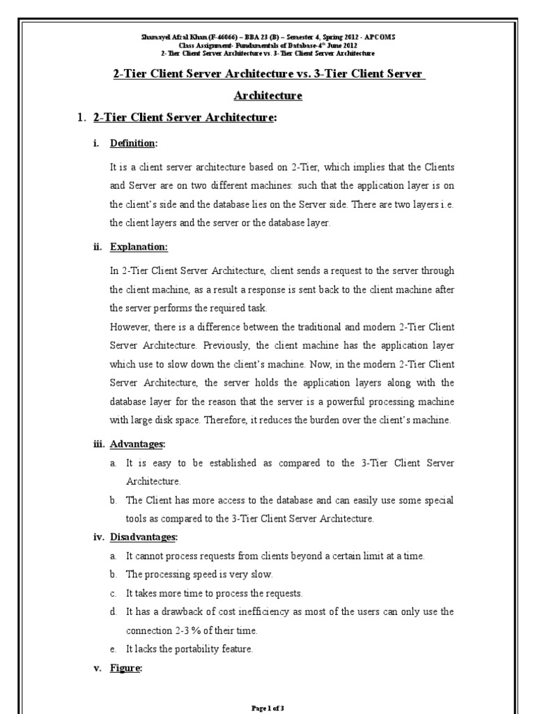 2-Tier vs 3-Tier Client Server Architecture | PDF | Client–Server Model ...