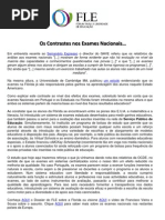Os Contrastes Nos Exames Nacionais...