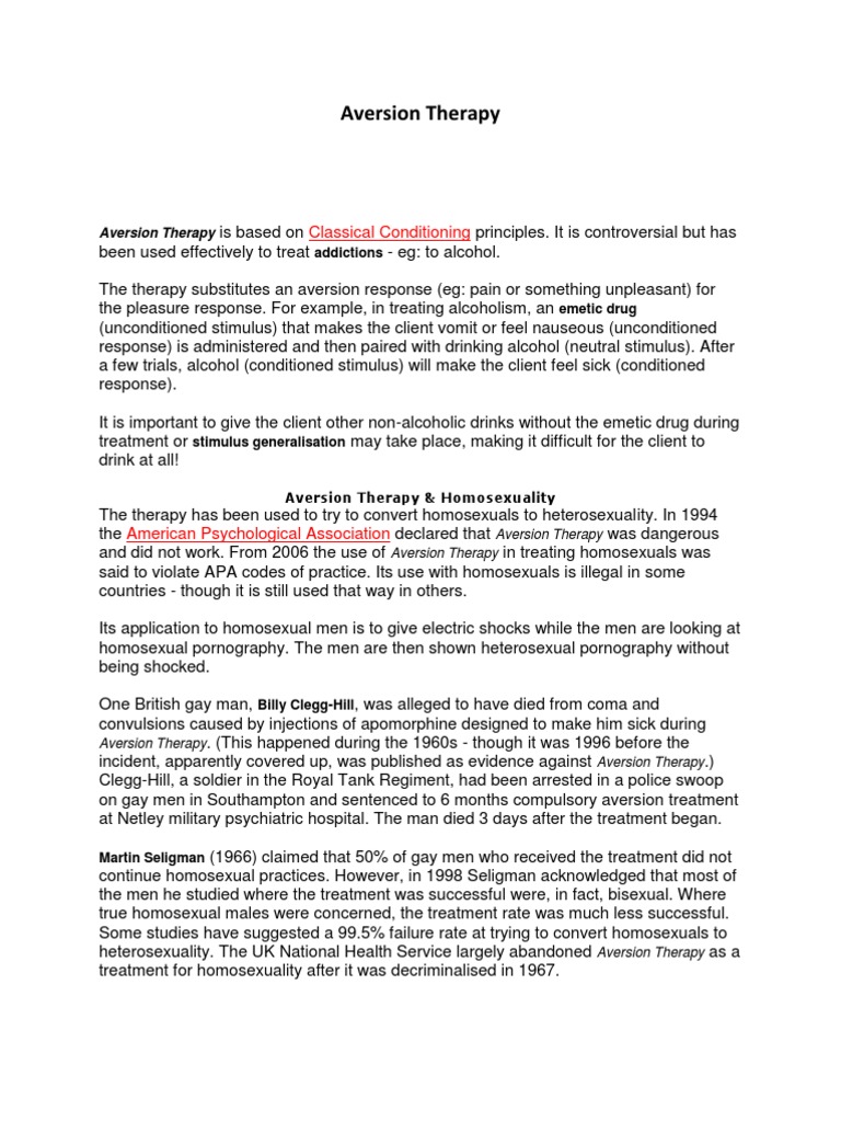 Aversion therapy essay 08 picture