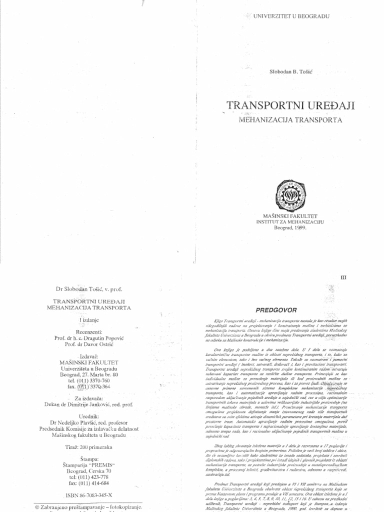 Transportni Uredjaji | PDF