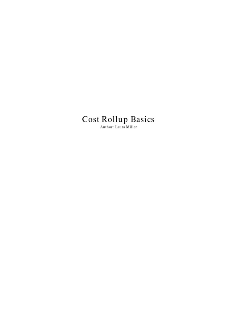 Cost Rollup Process Overview | PDF | Parameter (Computer Programming ...