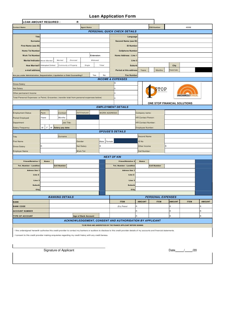 Loan Application Form Template | PDF | Finance & Money Management ...