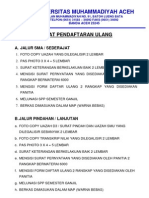 Persyaratan Pendaftaran Ulang Mahasiswa Baru Tahun Akademik 2012/2013